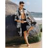 imageCOOFANDY Mens Ruffle Shawl Collar Lightweight Cardigan Long Kimono Jackets Open Front Drape Cape CoatBlack Tie Dye Print
