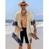 imageCOOFANDY Mens Ruffle Shawl Collar Lightweight Cardigan Long Kimono Jackets Open Front Drape Cape CoatKhaki