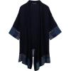 imageCOOFANDY Mens Ruffle Shawl Collar Lightweight Cardigan Long Kimono Jackets Open Front Drape Cape CoatNavy Blue