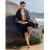 imageCOOFANDY Mens Ruffle Shawl Collar Lightweight Cardigan Long Kimono Jackets Open Front Drape Cape CoatNavy Blue