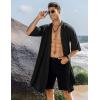 imageCOOFANDY Mens Ruffle Shawl Collar Lightweight Cardigan Long Kimono Jackets Open Front Drape Cape CoatTypebblack