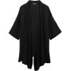 imageCOOFANDY Mens Ruffle Shawl Collar Lightweight Cardigan Long Kimono Jackets Open Front Drape Cape CoatTypebblack