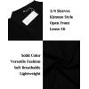 imageCOOFANDY Mens Ruffle Shawl Collar Lightweight Cardigan Long Kimono Jackets Open Front Drape Cape CoatTypebblack