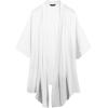 imageCOOFANDY Mens Ruffle Shawl Collar Lightweight Cardigan Long Kimono Jackets Open Front Drape Cape CoatTypebwhite