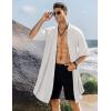 imageCOOFANDY Mens Ruffle Shawl Collar Lightweight Cardigan Long Kimono Jackets Open Front Drape Cape CoatTypebwhite