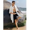 imageCOOFANDY Mens Ruffle Shawl Collar Lightweight Cardigan Long Kimono Jackets Open Front Drape Cape CoatTypebwhite