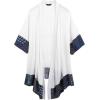 imageCOOFANDY Mens Ruffle Shawl Collar Lightweight Cardigan Long Kimono Jackets Open Front Drape Cape CoatWhite