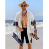 imageCOOFANDY Mens Ruffle Shawl Collar Lightweight Cardigan Long Kimono Jackets Open Front Drape Cape CoatWhite