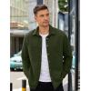 imageCOOFANDY Mens Shacket Long Sleeve Shirt Jacket with Pockets Lightweight Quilted OvershirtArmy Green