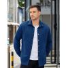 imageCOOFANDY Mens Shacket Long Sleeve Shirt Jacket with Pockets Lightweight Quilted OvershirtDark Blue