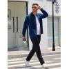imageCOOFANDY Mens Shacket Long Sleeve Shirt Jacket with Pockets Lightweight Quilted OvershirtDark Blue