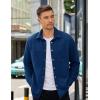 imageCOOFANDY Mens Shacket Long Sleeve Shirt Jacket with Pockets Lightweight Quilted OvershirtDark Blue