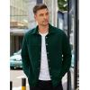 imageCOOFANDY Mens Shacket Long Sleeve Shirt Jacket with Pockets Lightweight Quilted OvershirtDark Green