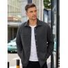 imageCOOFANDY Mens Shacket Long Sleeve Shirt Jacket with Pockets Lightweight Quilted OvershirtDark Grey