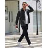 imageCOOFANDY Mens Shacket Long Sleeve Shirt Jacket with Pockets Lightweight Quilted OvershirtDark Grey