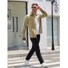 imageCOOFANDY Mens Shacket Long Sleeve Shirt Jacket with Pockets Lightweight Quilted OvershirtKhaki