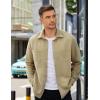 imageCOOFANDY Mens Shacket Long Sleeve Shirt Jacket with Pockets Lightweight Quilted OvershirtKhaki
