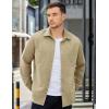 imageCOOFANDY Mens Shacket Long Sleeve Shirt Jacket with Pockets Lightweight Quilted OvershirtKhaki