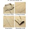 imageCOOFANDY Mens Shacket Long Sleeve Shirt Jacket with Pockets Lightweight Quilted OvershirtKhaki