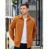 imageCOOFANDY Mens Shacket Long Sleeve Shirt Jacket with Pockets Lightweight Quilted OvershirtLight Brown