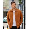 imageCOOFANDY Mens Shacket Long Sleeve Shirt Jacket with Pockets Lightweight Quilted OvershirtLight Brown