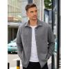 imageCOOFANDY Mens Shacket Long Sleeve Shirt Jacket with Pockets Lightweight Quilted OvershirtLight Grey