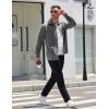 imageCOOFANDY Mens Shacket Long Sleeve Shirt Jacket with Pockets Lightweight Quilted OvershirtLight Grey