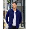 imageCOOFANDY Mens Shacket Long Sleeve Shirt Jacket with Pockets Lightweight Quilted OvershirtNavy Blue