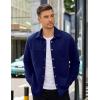 imageCOOFANDY Mens Shacket Long Sleeve Shirt Jacket with Pockets Lightweight Quilted OvershirtNavy Blue
