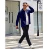 imageCOOFANDY Mens Shacket Long Sleeve Shirt Jacket with Pockets Lightweight Quilted OvershirtNavy Blue