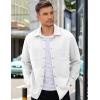 imageCOOFANDY Mens Shacket Long Sleeve Shirt Jacket with Pockets Lightweight Quilted OvershirtWhite