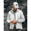 imageCOOFANDY Mens Shacket Long Sleeve Shirt Jacket with Pockets Lightweight Quilted OvershirtWhite