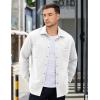 imageCOOFANDY Mens Shacket Long Sleeve Shirt Jacket with Pockets Lightweight Quilted OvershirtWhite