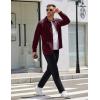 imageCOOFANDY Mens Shacket Long Sleeve Shirt Jacket with Pockets Lightweight Quilted OvershirtWine Red