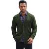 imageCOOFANDY Mens Shawl Collar Cardigan Sweater Slim Fit Button Down Cable Knitted Sweater with PocketsArmy Green