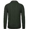 imageCOOFANDY Mens Shawl Collar Cardigan Sweater Slim Fit Button Down Cable Knitted Sweater with PocketsArmy Green