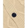 imageCOOFANDY Mens Shawl Collar Cardigan Sweater Slim Fit Button Down Cable Knitted Sweater with PocketsBeige
