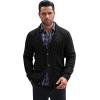 imageCOOFANDY Mens Shawl Collar Cardigan Sweater Slim Fit Button Down Cable Knitted Sweater with PocketsBlack
