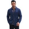 imageCOOFANDY Mens Shawl Collar Cardigan Sweater Slim Fit Button Down Cable Knitted Sweater with PocketsBlue