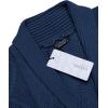 imageCOOFANDY Mens Shawl Collar Cardigan Sweater Slim Fit Button Down Cable Knitted Sweater with PocketsBlue