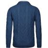 imageCOOFANDY Mens Shawl Collar Cardigan Sweater Slim Fit Button Down Cable Knitted Sweater with PocketsBlue