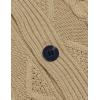 imageCOOFANDY Mens Shawl Collar Cardigan Sweater Slim Fit Button Down Cable Knitted Sweater with PocketsKhaki