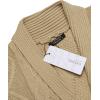 imageCOOFANDY Mens Shawl Collar Cardigan Sweater Slim Fit Button Down Cable Knitted Sweater with PocketsKhaki