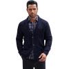 imageCOOFANDY Mens Shawl Collar Cardigan Sweater Slim Fit Button Down Cable Knitted Sweater with PocketsNavy Blue