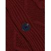 imageCOOFANDY Mens Shawl Collar Cardigan Sweater Slim Fit Button Down Cable Knitted Sweater with PocketsWine Red