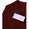 imageCOOFANDY Mens Shawl Collar Cardigan Sweater Slim Fit Button Down Cable Knitted Sweater with PocketsWine Red