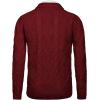 imageCOOFANDY Mens Shawl Collar Cardigan Sweater Slim Fit Button Down Cable Knitted Sweater with PocketsWine Red