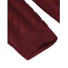 imageCOOFANDY Mens Shawl Collar Pullover Sweater Slim Fit Casual Button Cable Knit Sweaters1wine Red
