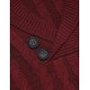 imageCOOFANDY Mens Shawl Collar Pullover Sweater Slim Fit Casual Button Cable Knit Sweaters1wine Red