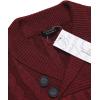 imageCOOFANDY Mens Shawl Collar Pullover Sweater Slim Fit Casual Button Cable Knit Sweaters1wine Red
